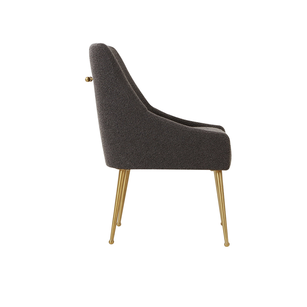 Beatrix Grey Boucle Dining Chairs- Gold Legs & Handle