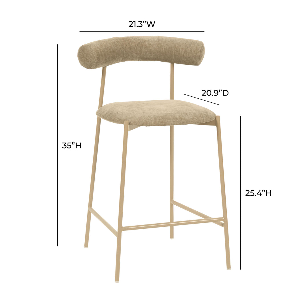 Liliana Taupe Performance Velvet Counter Stool