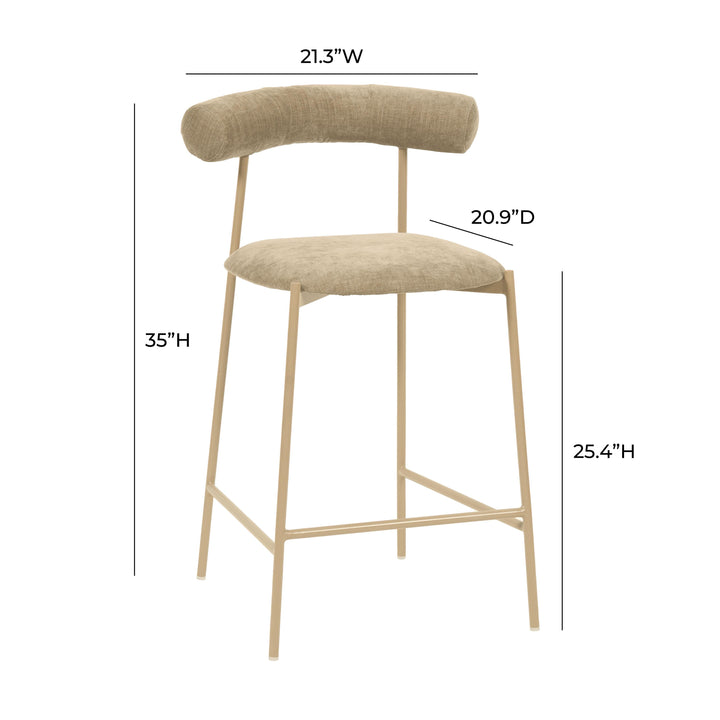 Liliana Taupe Performance Velvet Counter Stool