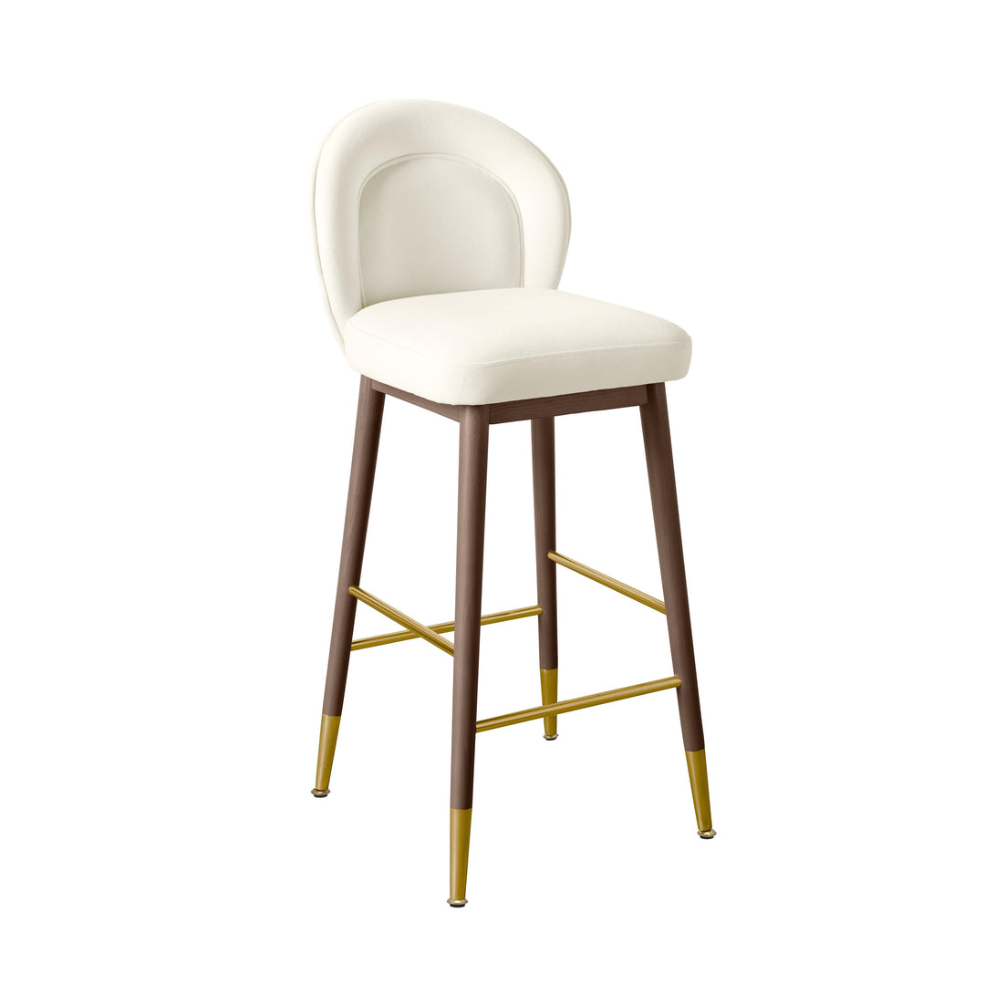 Hailey Cream Velvet Barstool