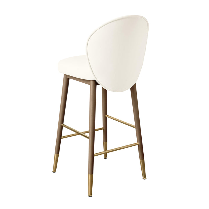 Hailey Cream Velvet Counter Stool