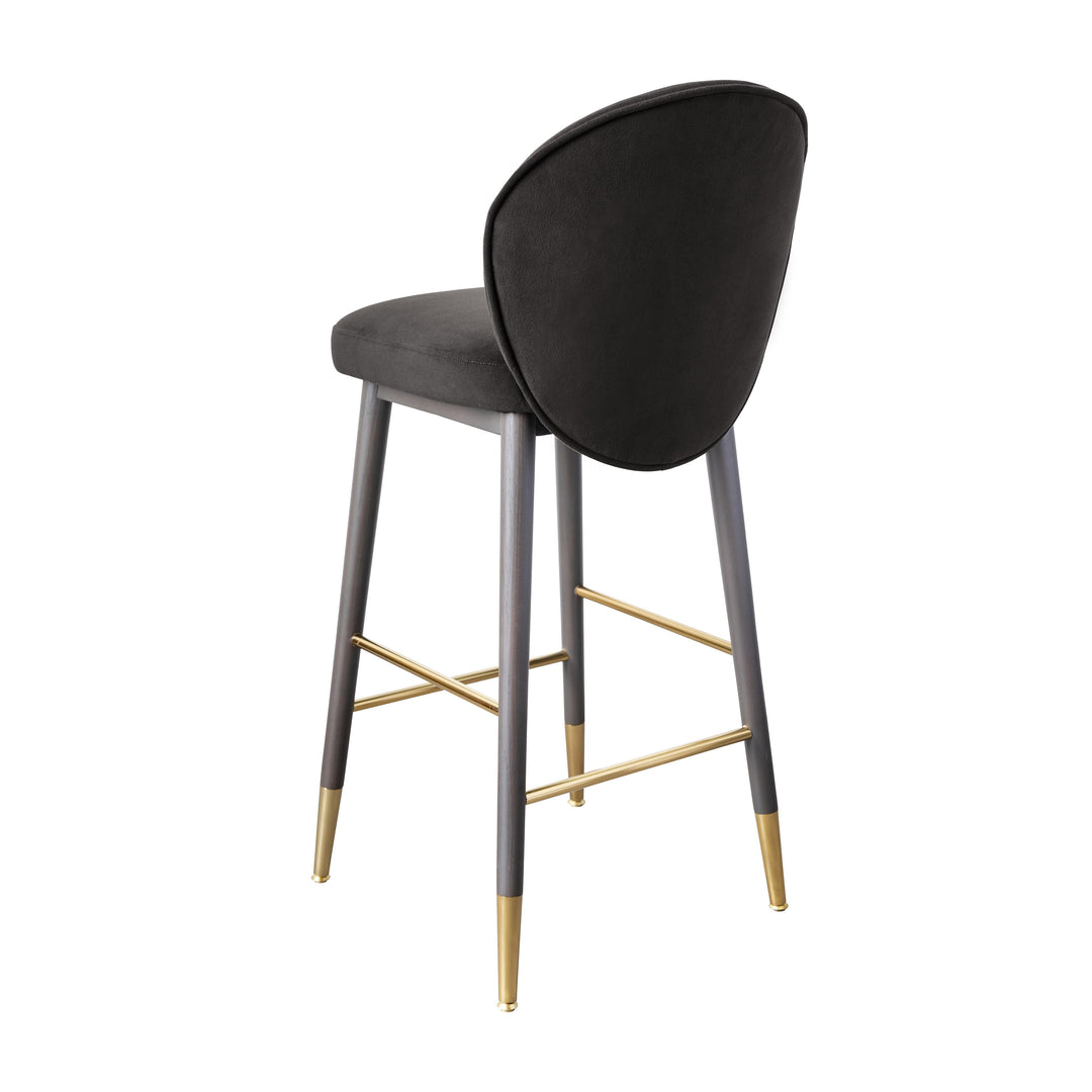 Hailey Charcoal Grey Velvet Barstool