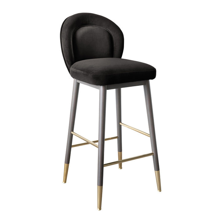 Hailey Charcoal Grey Velvet Counter Stool