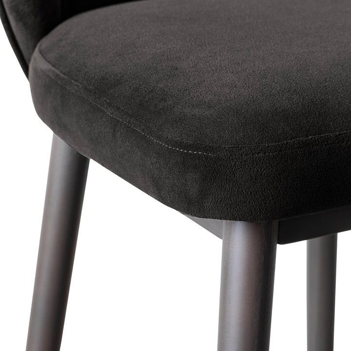 Hailey Charcoal Grey Velvet Counter Stool