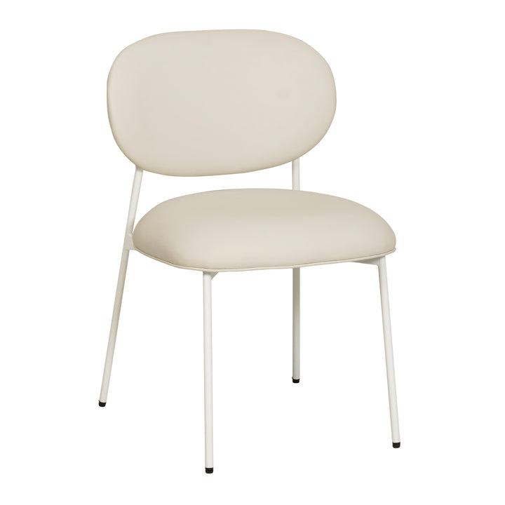 McKenzie Cream Vegan Leather Stackable Dining Chair with Cream Legs