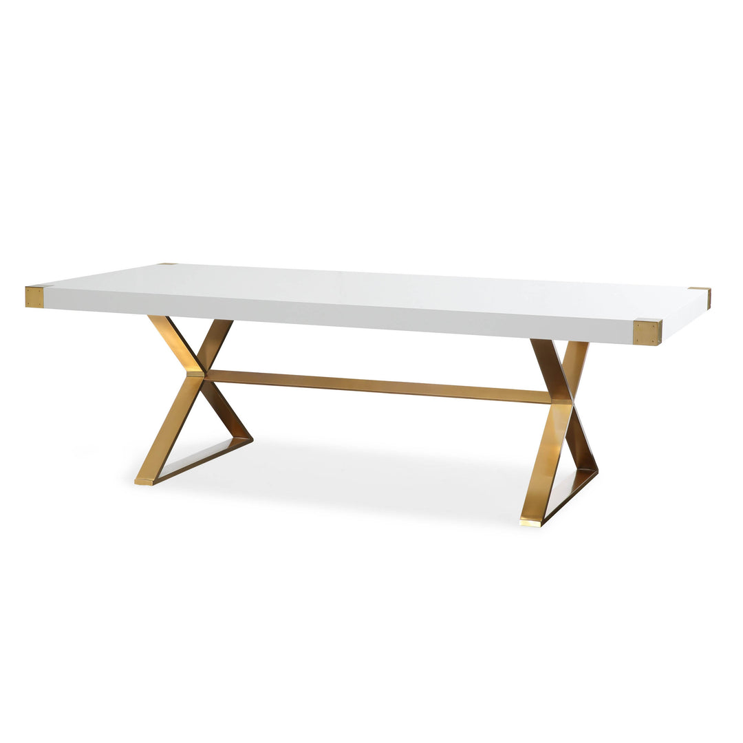 Adeline White Lacquer Dining Table