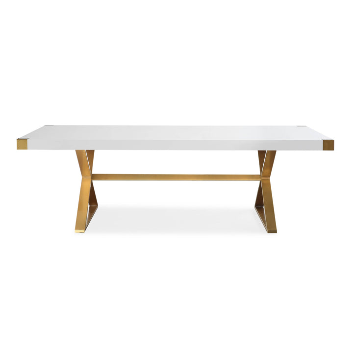 Adeline White Lacquer Dining Table