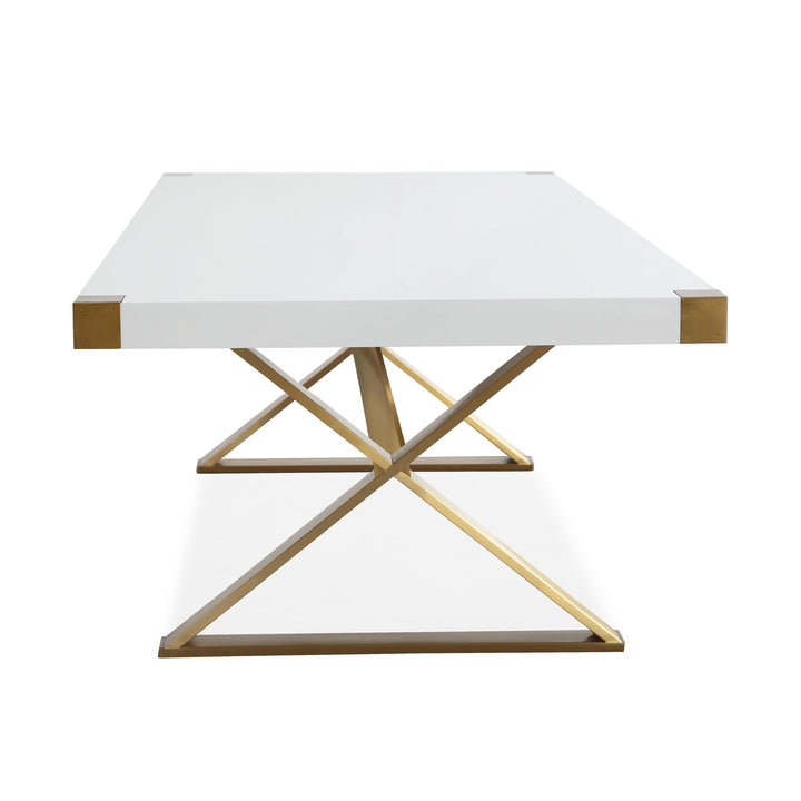 Adeline White Lacquer Dining Table