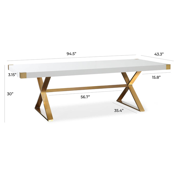 Adeline White Lacquer Dining Table