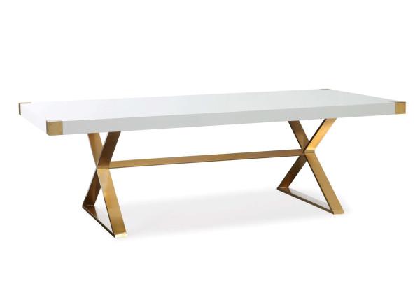 Adeline White Lacquer Dining Table