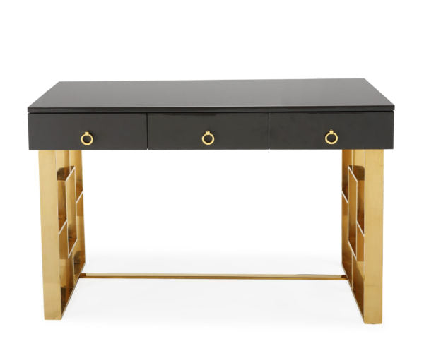 Audrey Grey Lacquer Desk