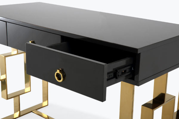 Audrey Grey Lacquer Desk