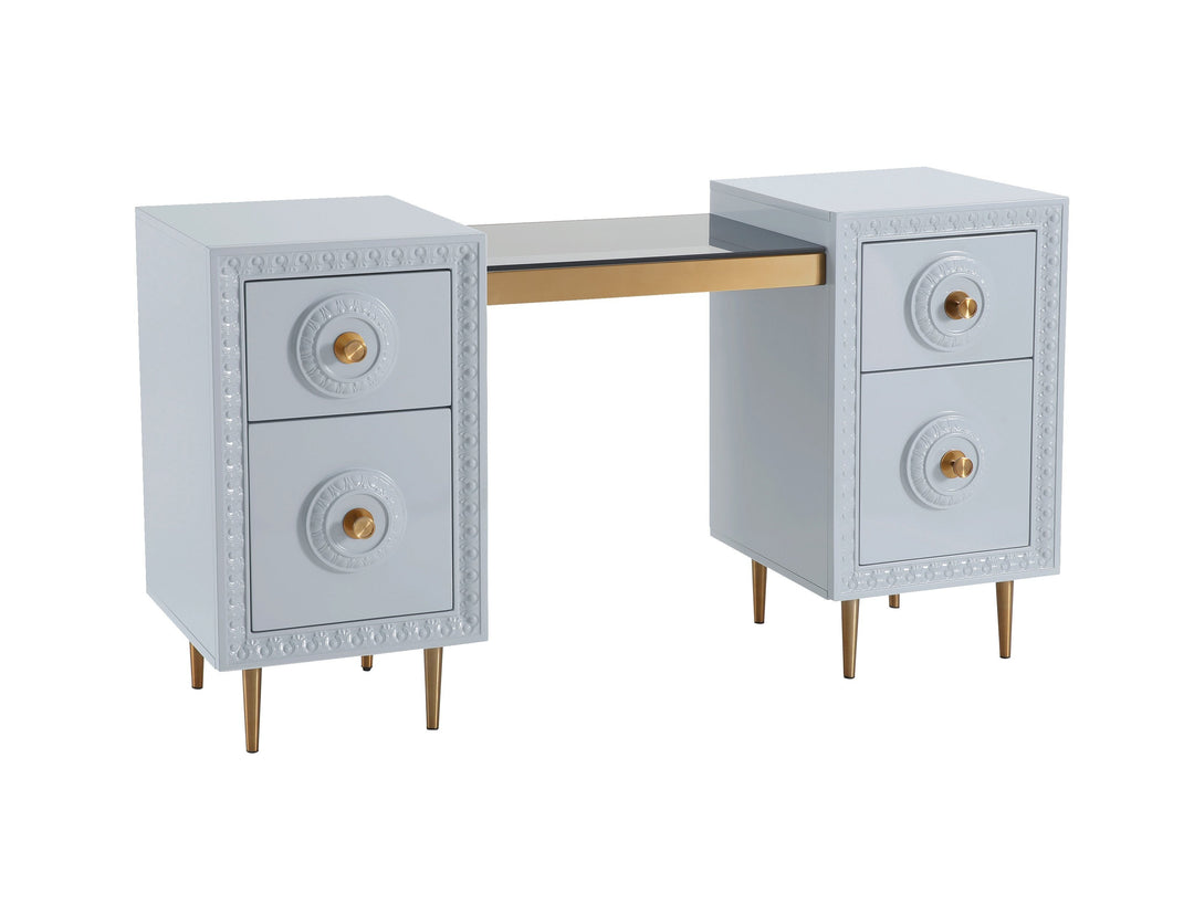 Bovey Light Grey Lacquer Desk