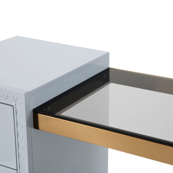 Bovey Light Grey Lacquer Desk