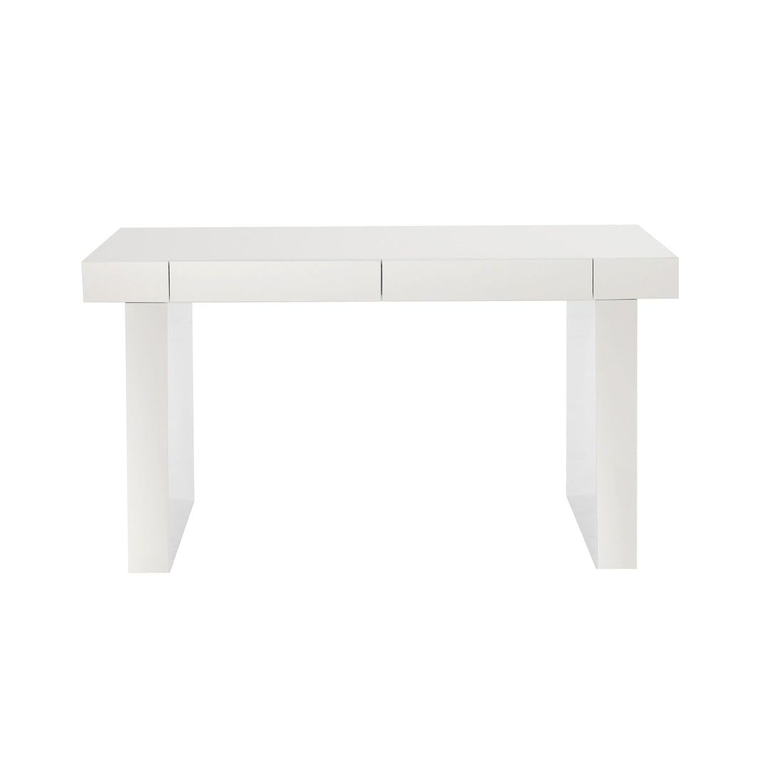 Clara Glossy White Lacquer Desk