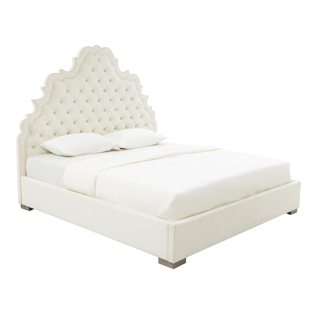 Carolina Cream Velvet Bed in King