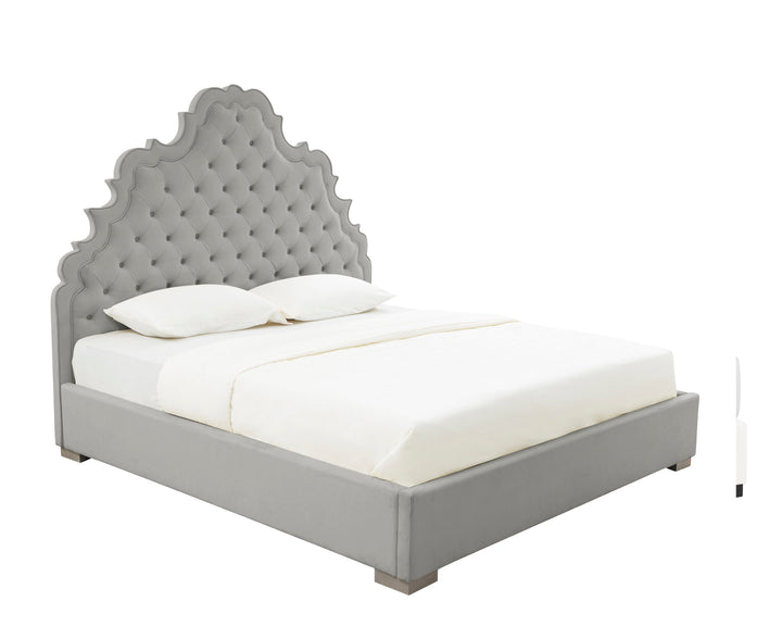 Carolina Grey Velvet Bed in King