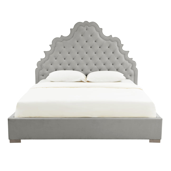 Carolina Grey Velvet Bed in King