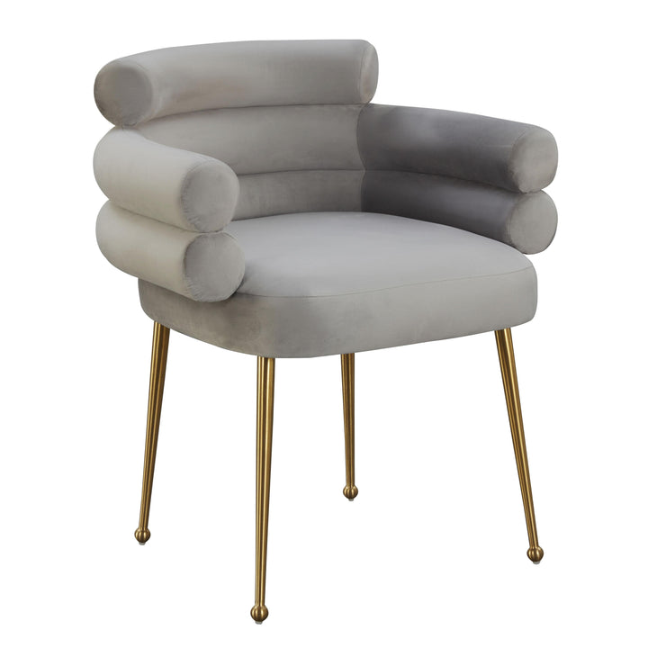 Dente Grey Velvet Dining Chair