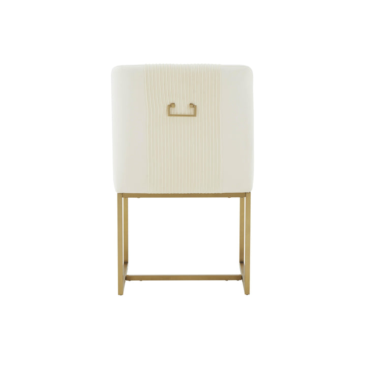 Lisa Cream Pleated Velvet Dining Chair