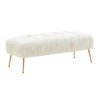 Jessica Cream Velvet Bench