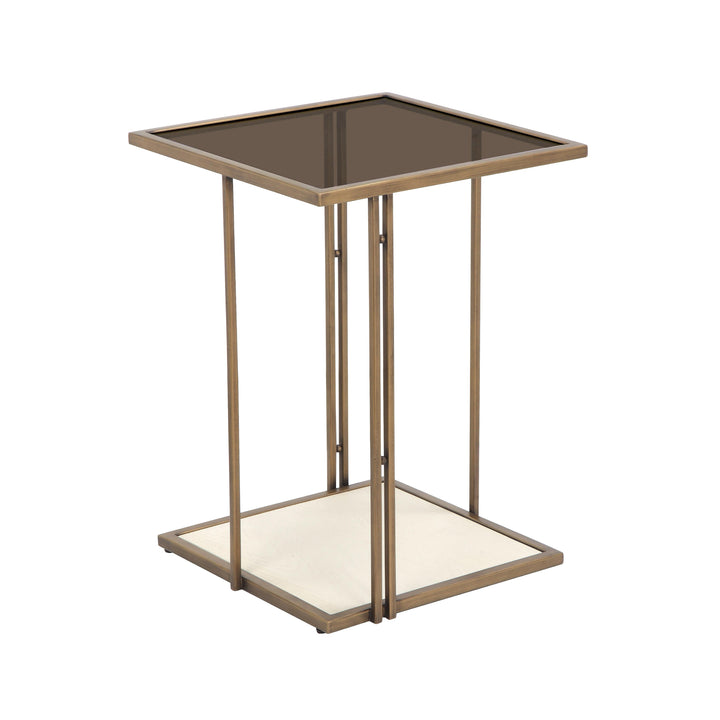 Emma Cream Ash & Glass Side Table