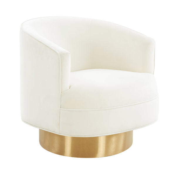 Stella Cream Velvet Swivel Chair