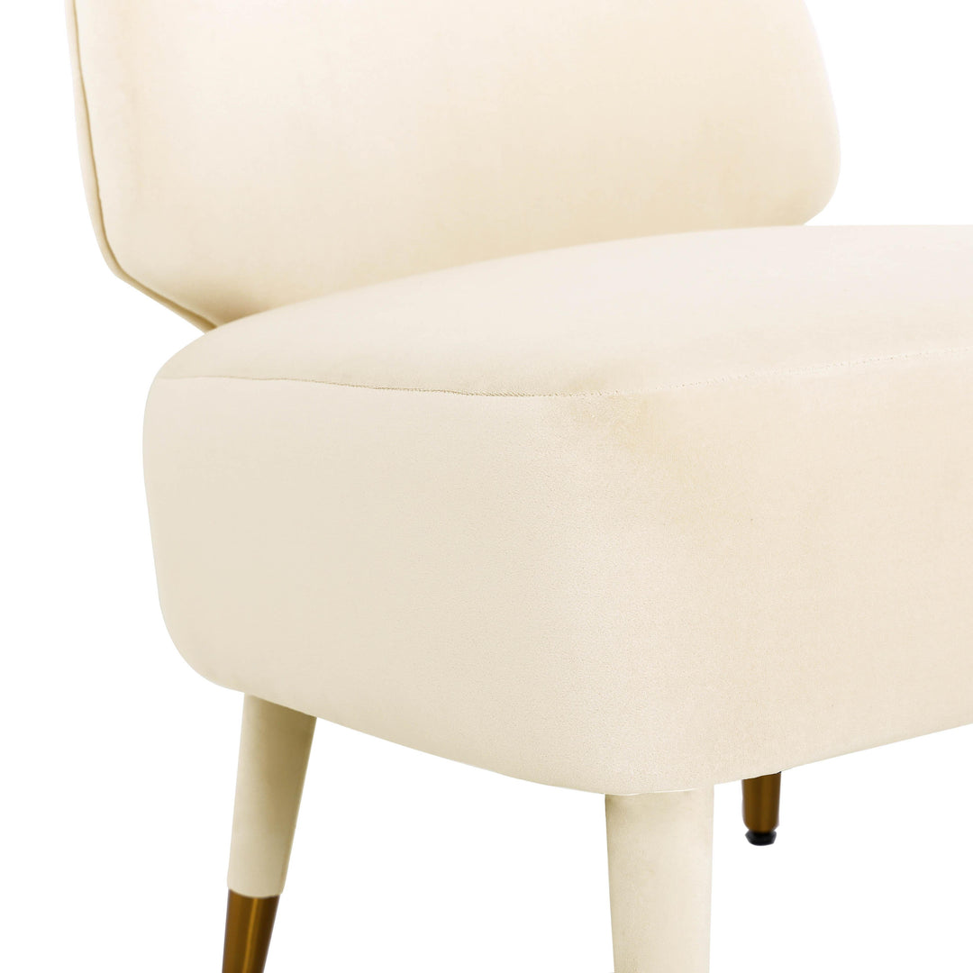 Athena Cream Velvet Accent Chair