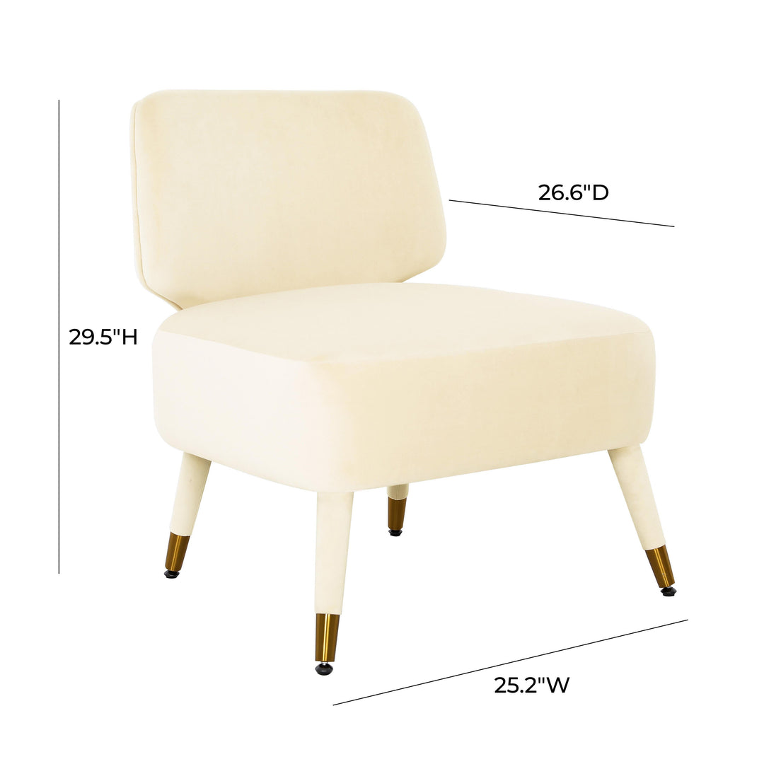 Athena Cream Velvet Accent Chair