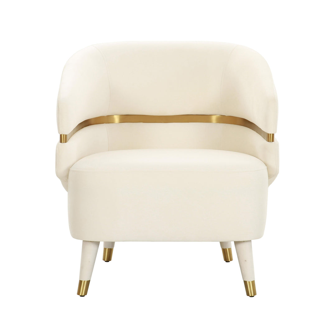 Ayla Cream Velvet Accent Chair