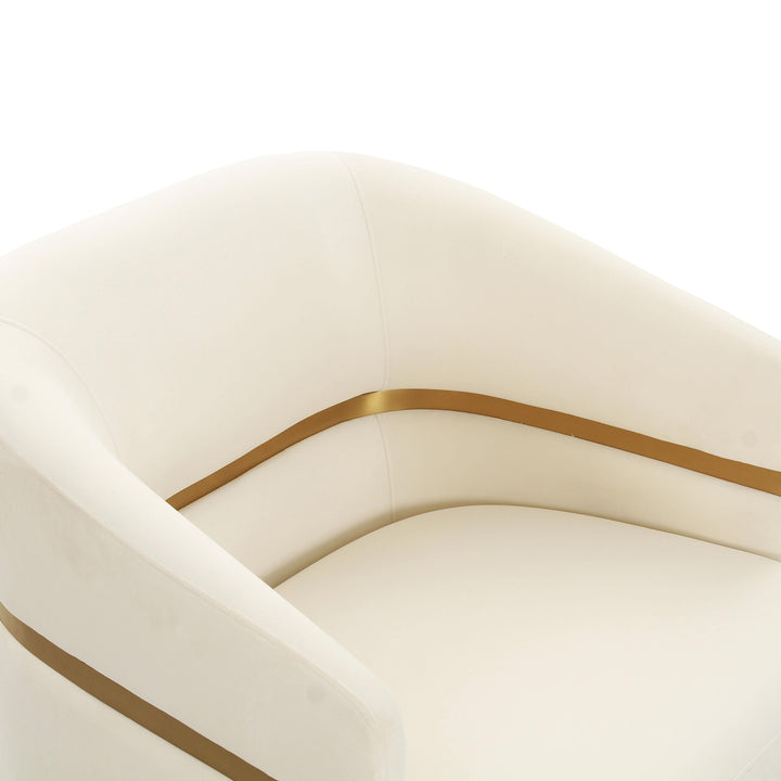 Ayla Cream Velvet Accent Chair