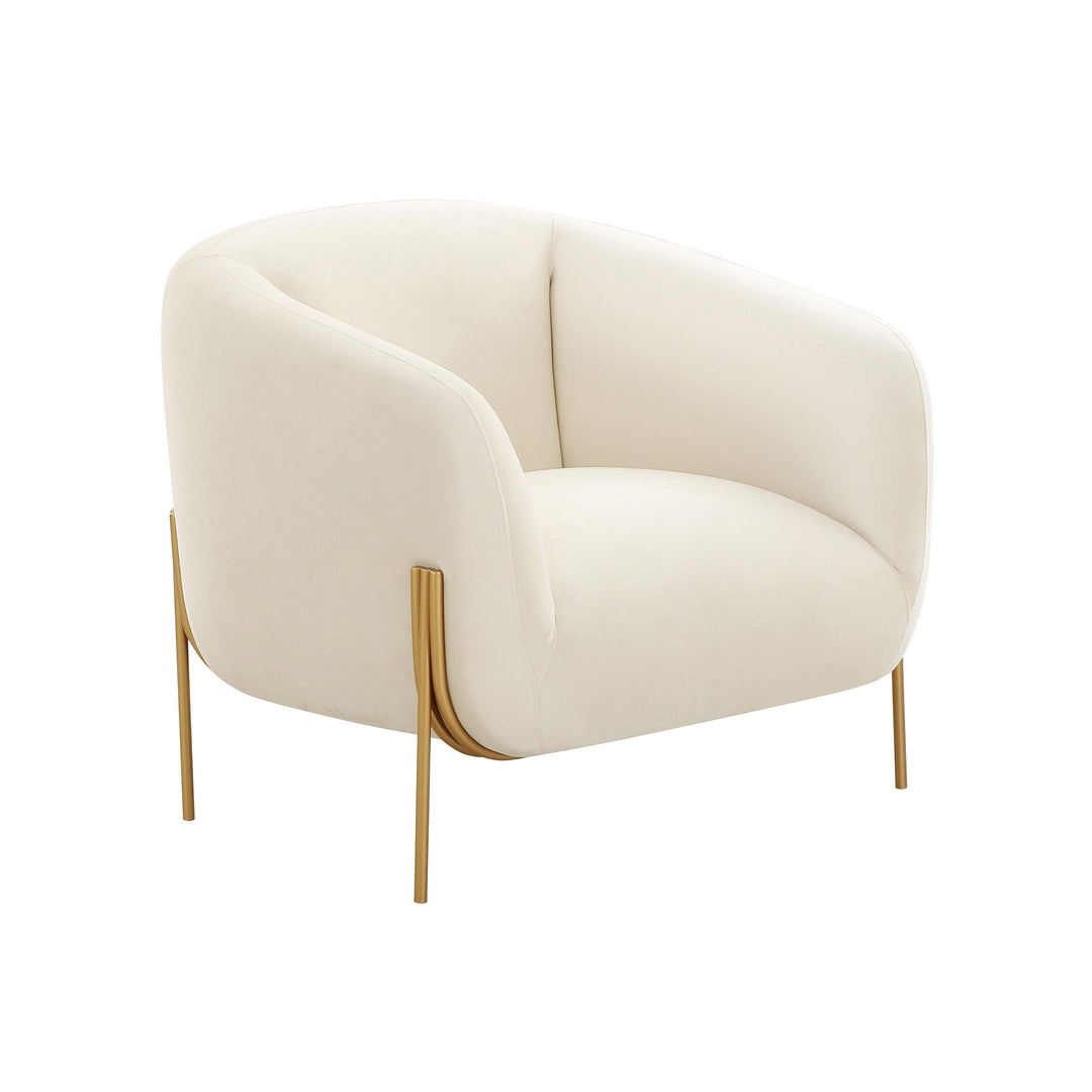 Kandra Cream Velvet Accent Chair