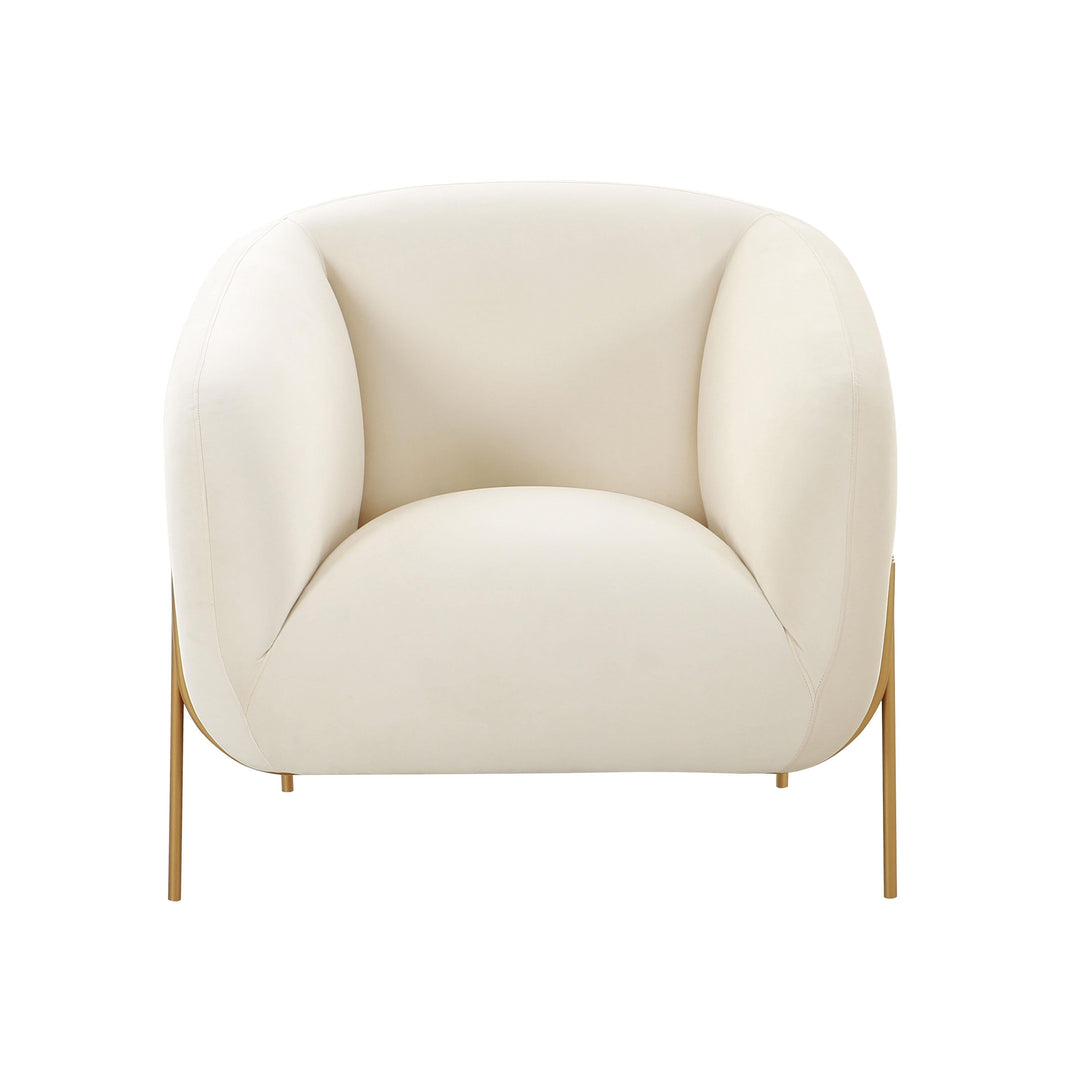 Kandra Cream Velvet Accent Chair