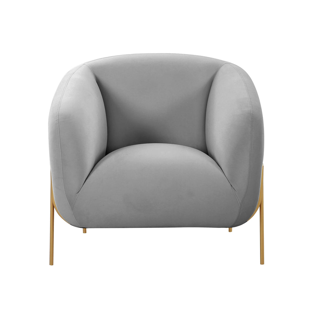 Kandra Grey Velvet Accent Chair