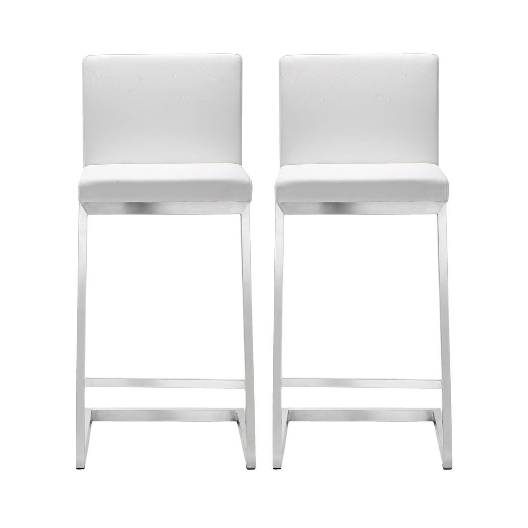 Parma White Steel Counter Stool