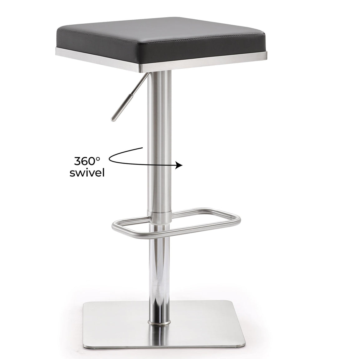 Bari Grey Steel Adjustable Barstool