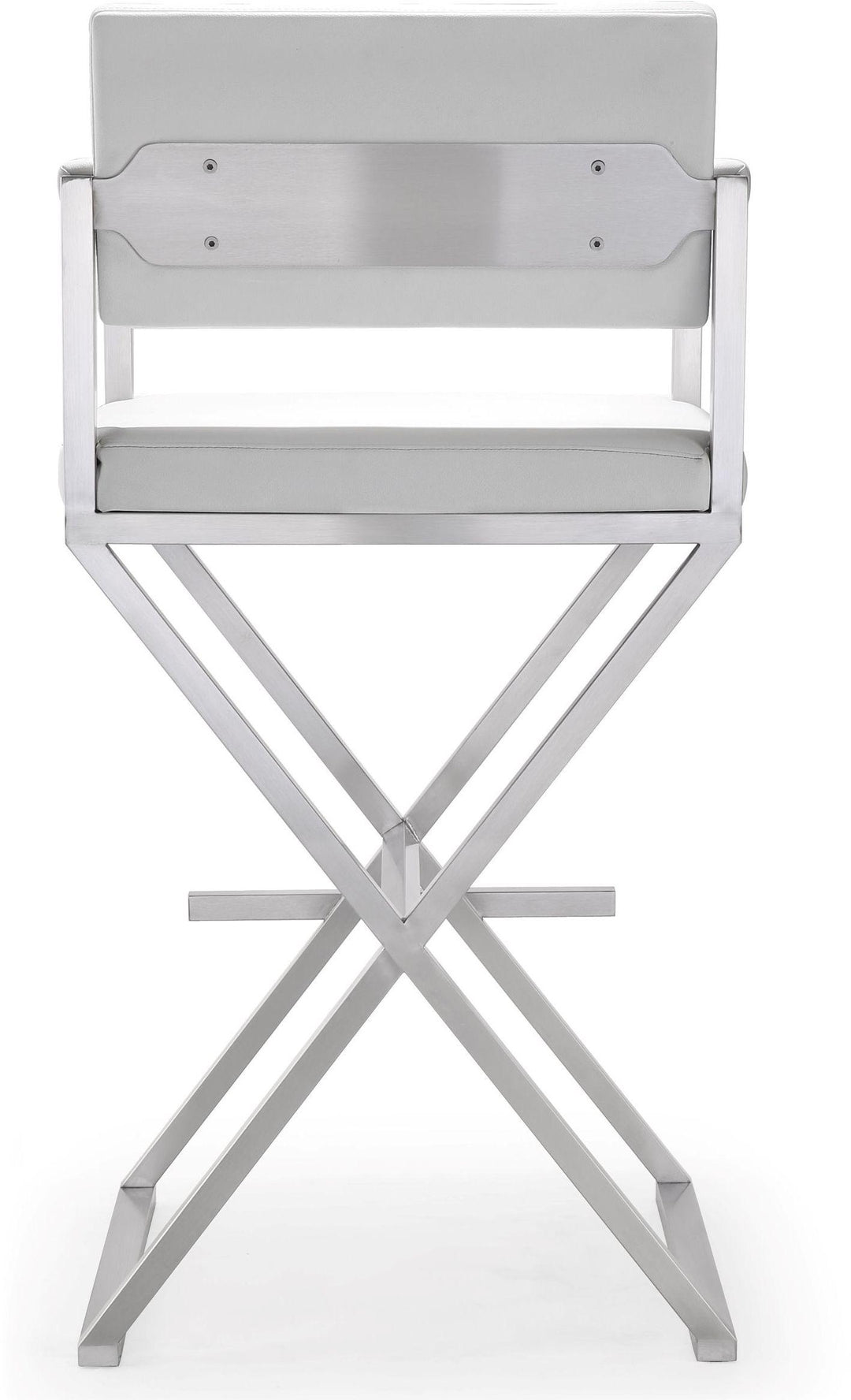 Director White Steel Barstool