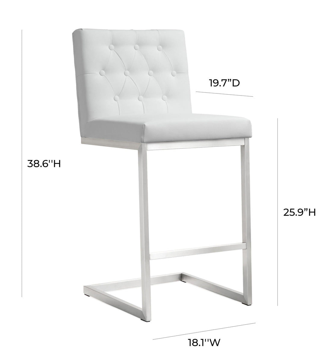 Helsinki White Steel Counter Stool