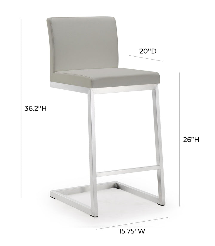 Parma Light Grey Steel Counter Stool