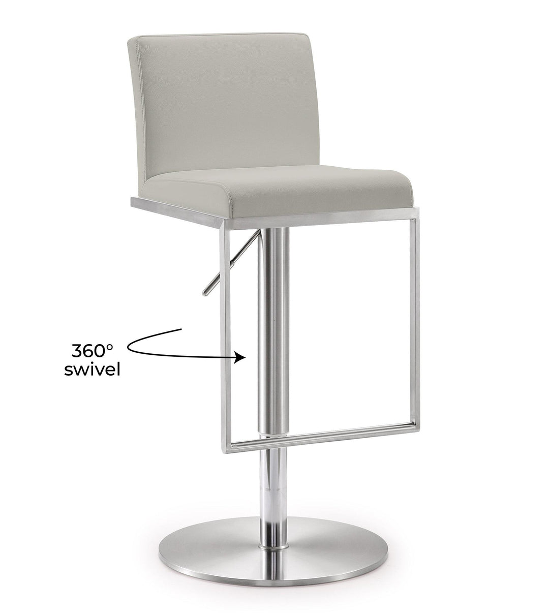 Amalfi Light Grey Stainless Steel Barstool