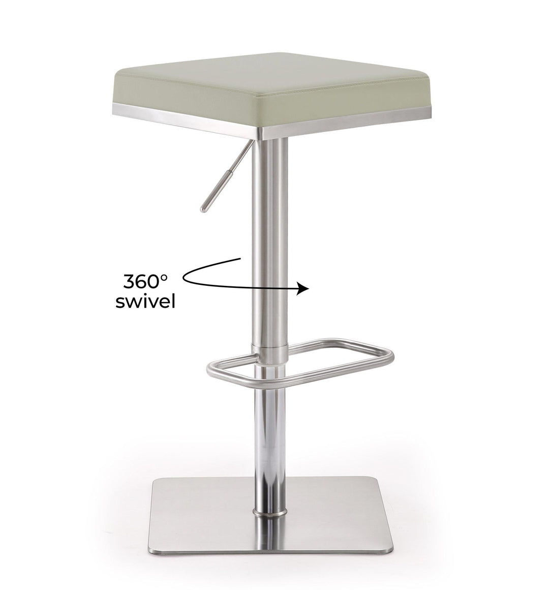 Bari Light Grey Stainless Steel Barstool