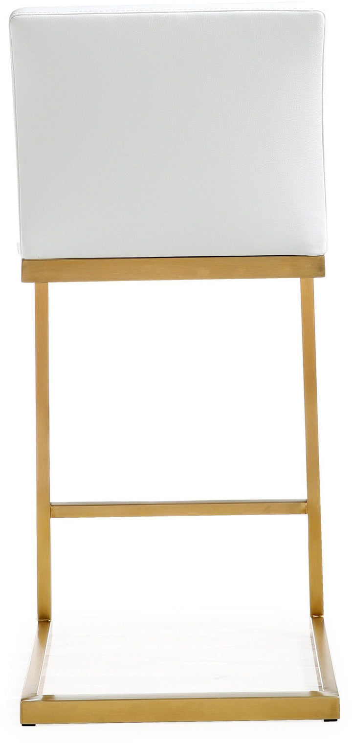 Parma White Gold Steel Counter Stool