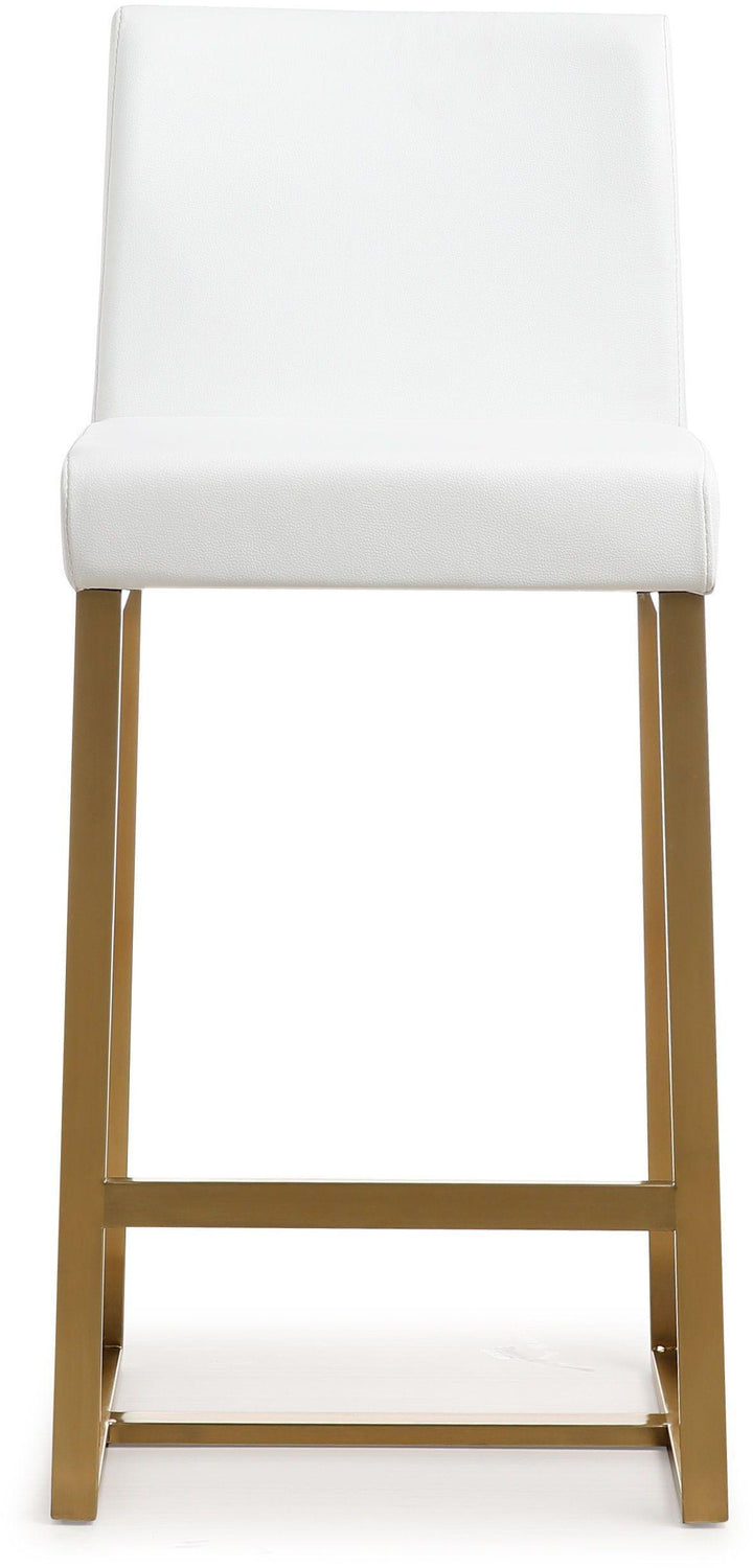 Denmark White Gold Steel Counter Stool