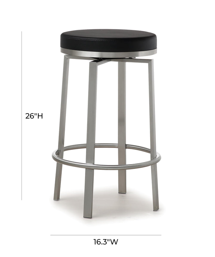 Pratt Black Steel Counter Stool - Set of 2