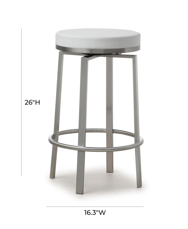 Pratt White Steel Counter Stool - Set of 2