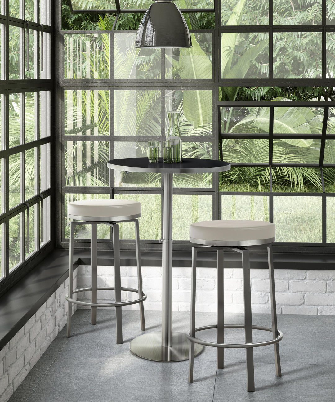 Pratt Grey Steel Counter Stool - Set of 2