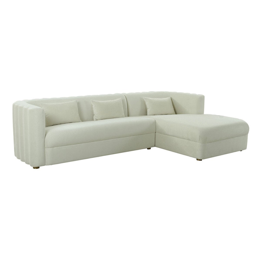 CALLIE CREAM VELVET SECTIONAL - RAF