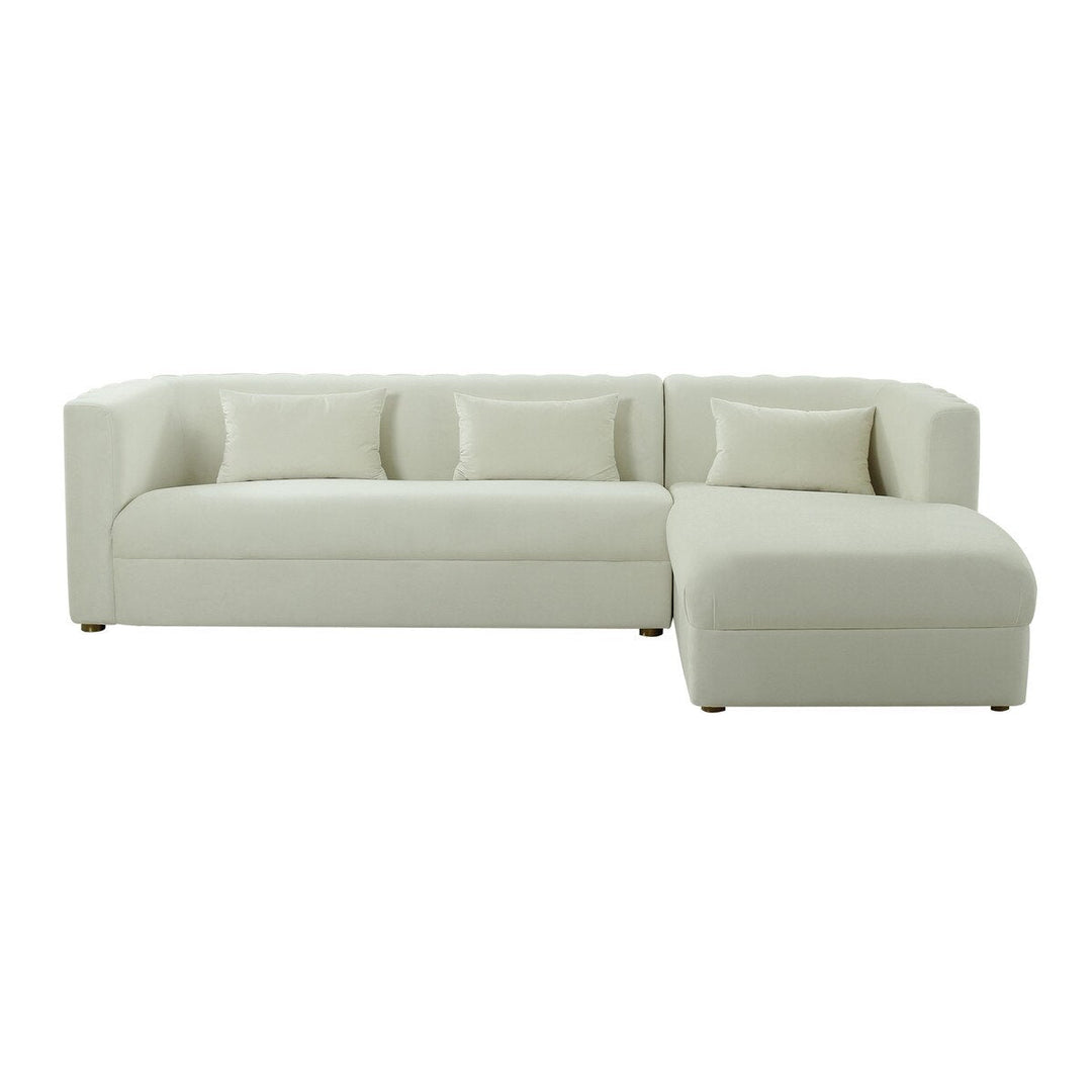 CALLIE CREAM VELVET SECTIONAL - RAF