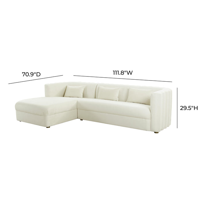 Callie Cream Velvet Sectional - LAF