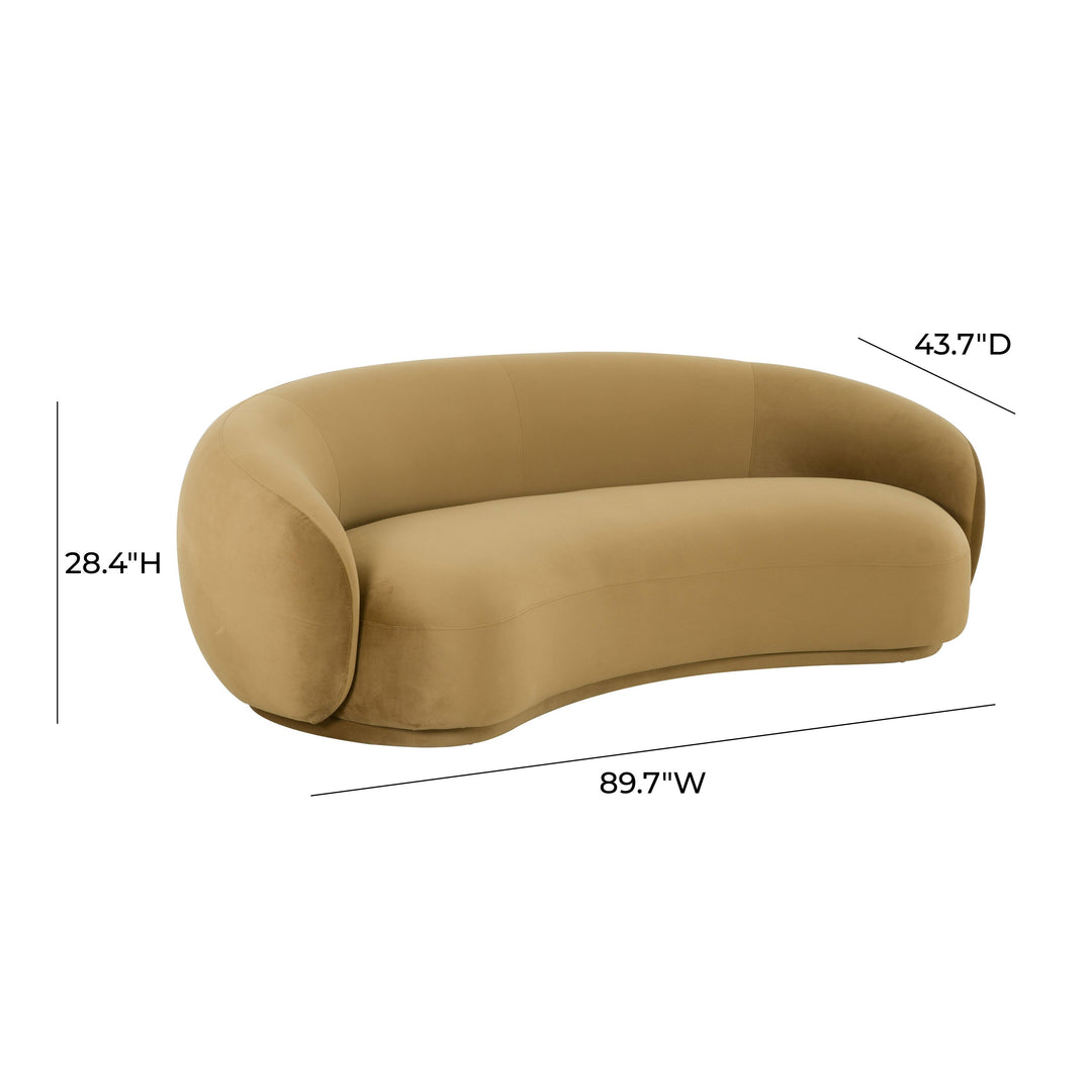 Kendall Cognac Velvet Sofa